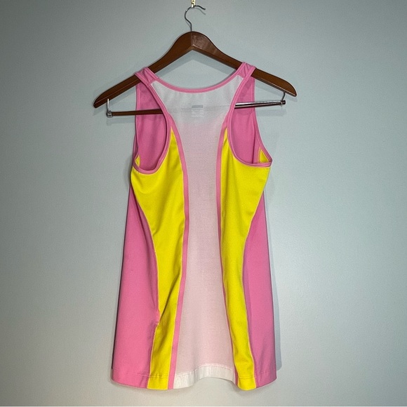 Nike Pro Sleeveless Women’s Pink Yellow Racerback Tank Top Size Small - Picture 2 of 9